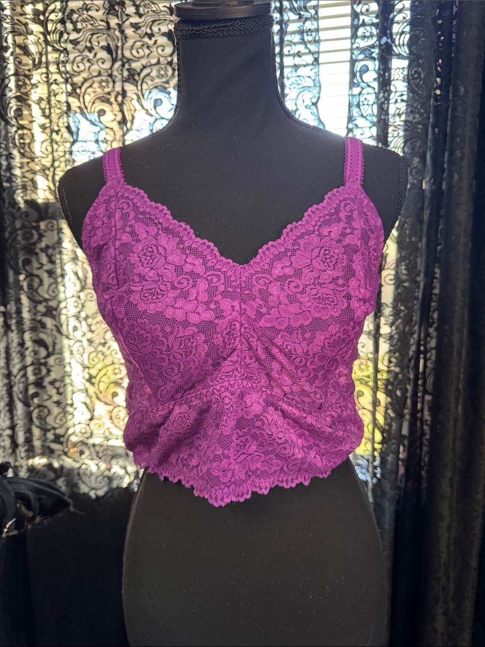 Torrid Purple Lace-Trim Mesh Bralette